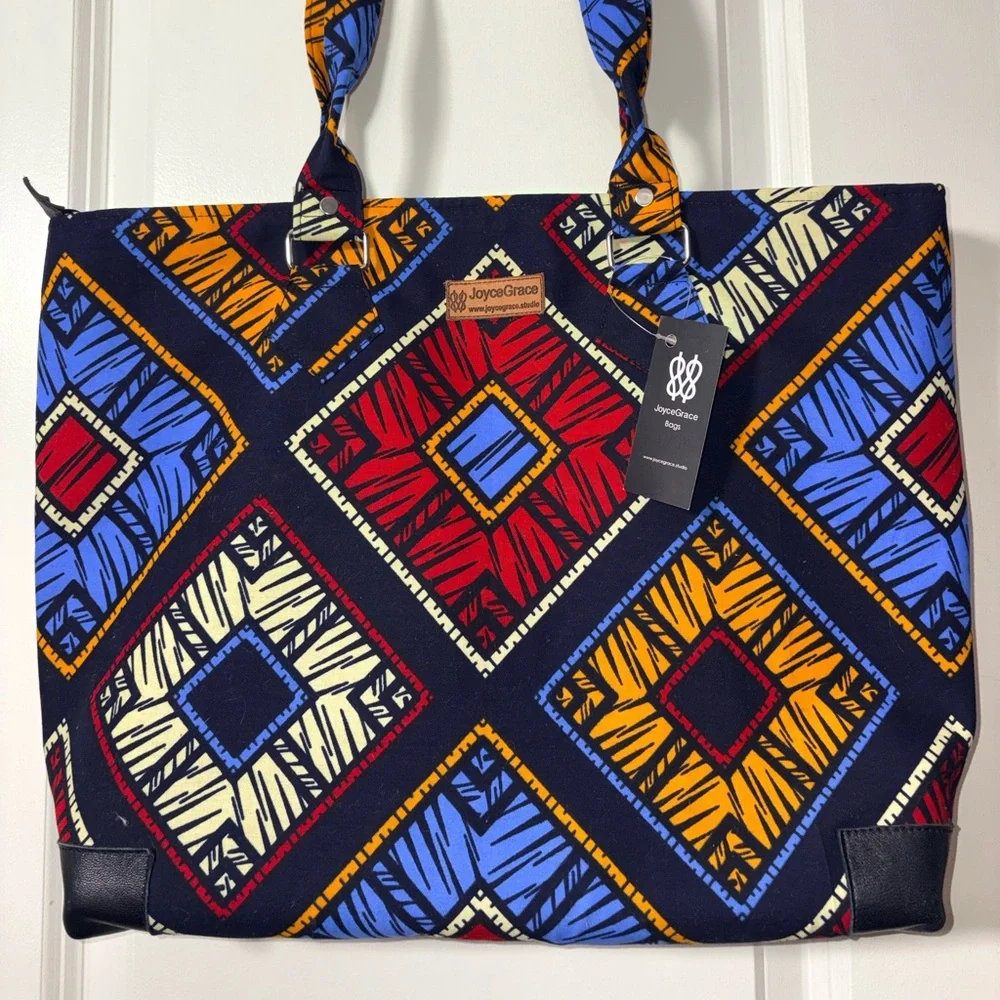 👜 JoyceGrace Handmade African Print Tote Bag | Artisan Medium Tote - Picture 8 of 8